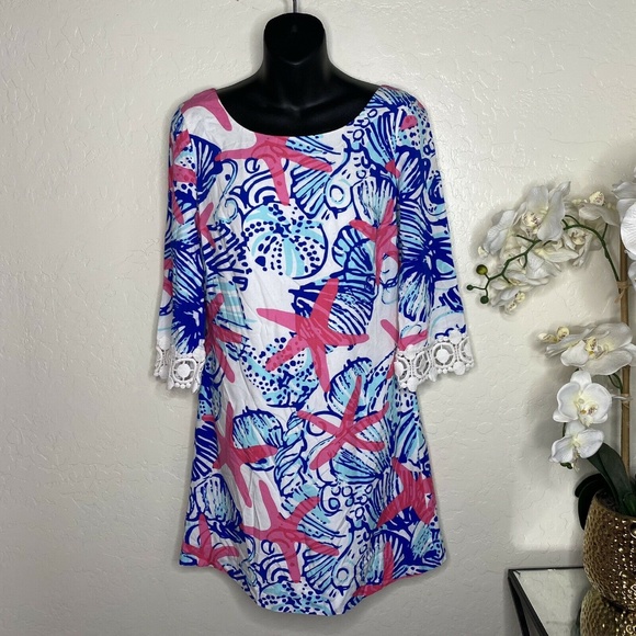 Lilly Pulitzer Dresses & Skirts - Lilly Pulitzer Harbor Tunic Dress She She Shells Starfish Holy Grail XS